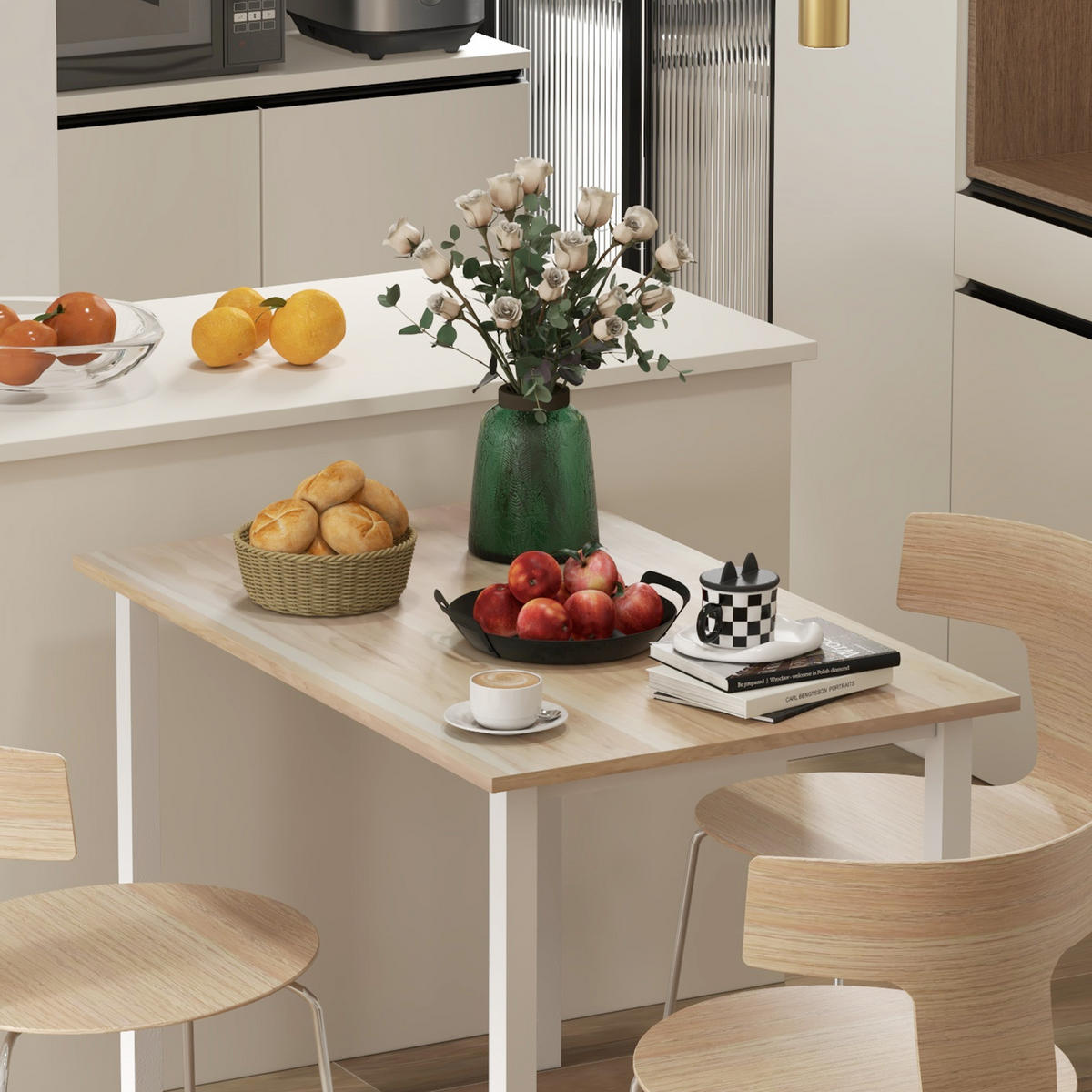 ESSTISCH klappbar, MDF, Stahl, Braun - Braun, Kunststoff (160/70/76cm) - HOMCOM