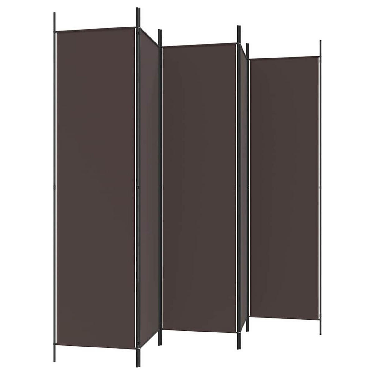 PARAVENT 5-teilig Braun 250/200 Cm Stoff - Braun, Textil (250/200/0.1cm) - vidaXL