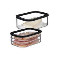 FRISCHHALTEDOSEN WURST UND KÄSE Modula schwarz 2er Set - Schwarz, Kunststoff (1/1/1cm) - Mepal
