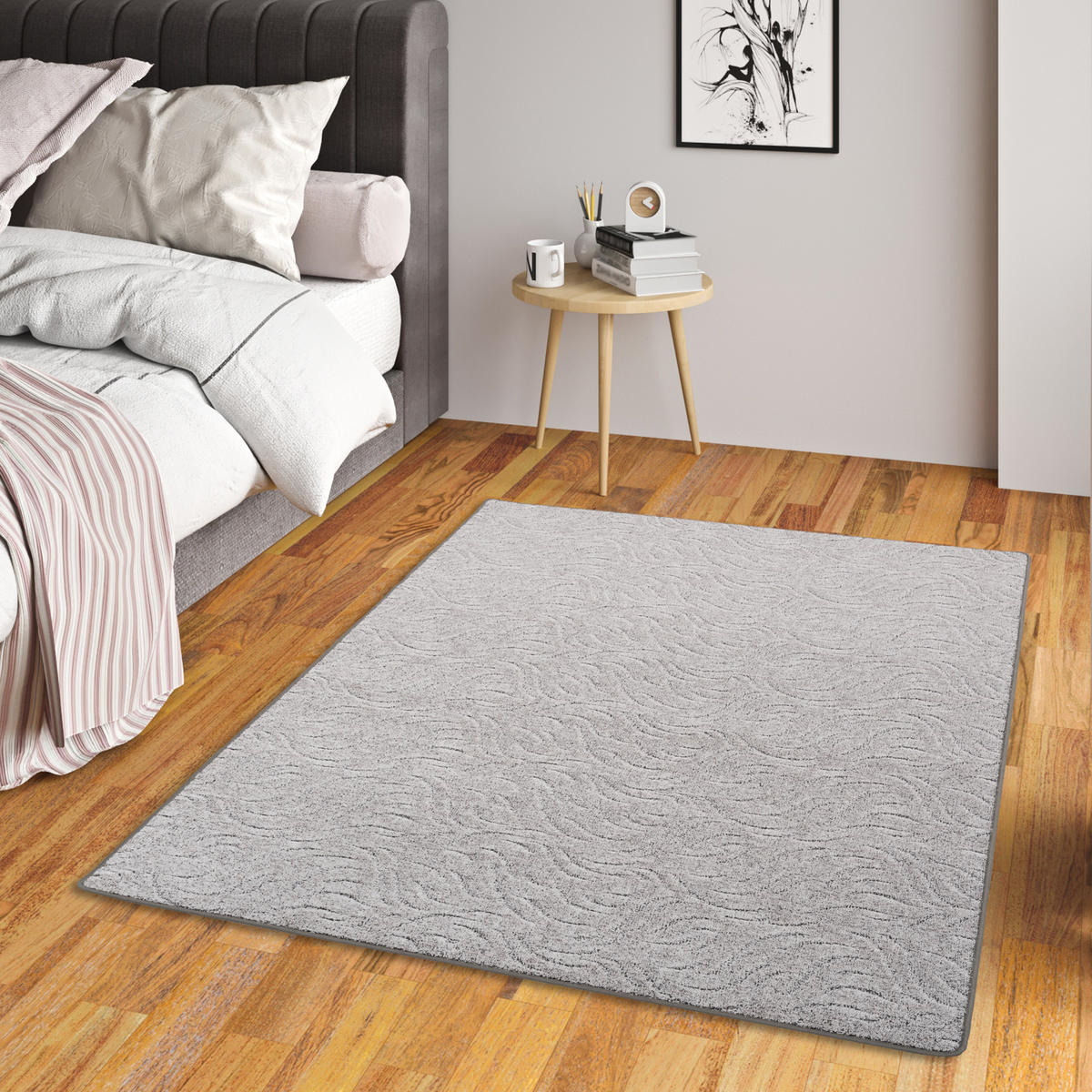 KONTURENSCHNITT HOCHFLOR LANGFLOR TEPPICH FRIEDA - Grau, Textil (200/250cm) - Snapstyle