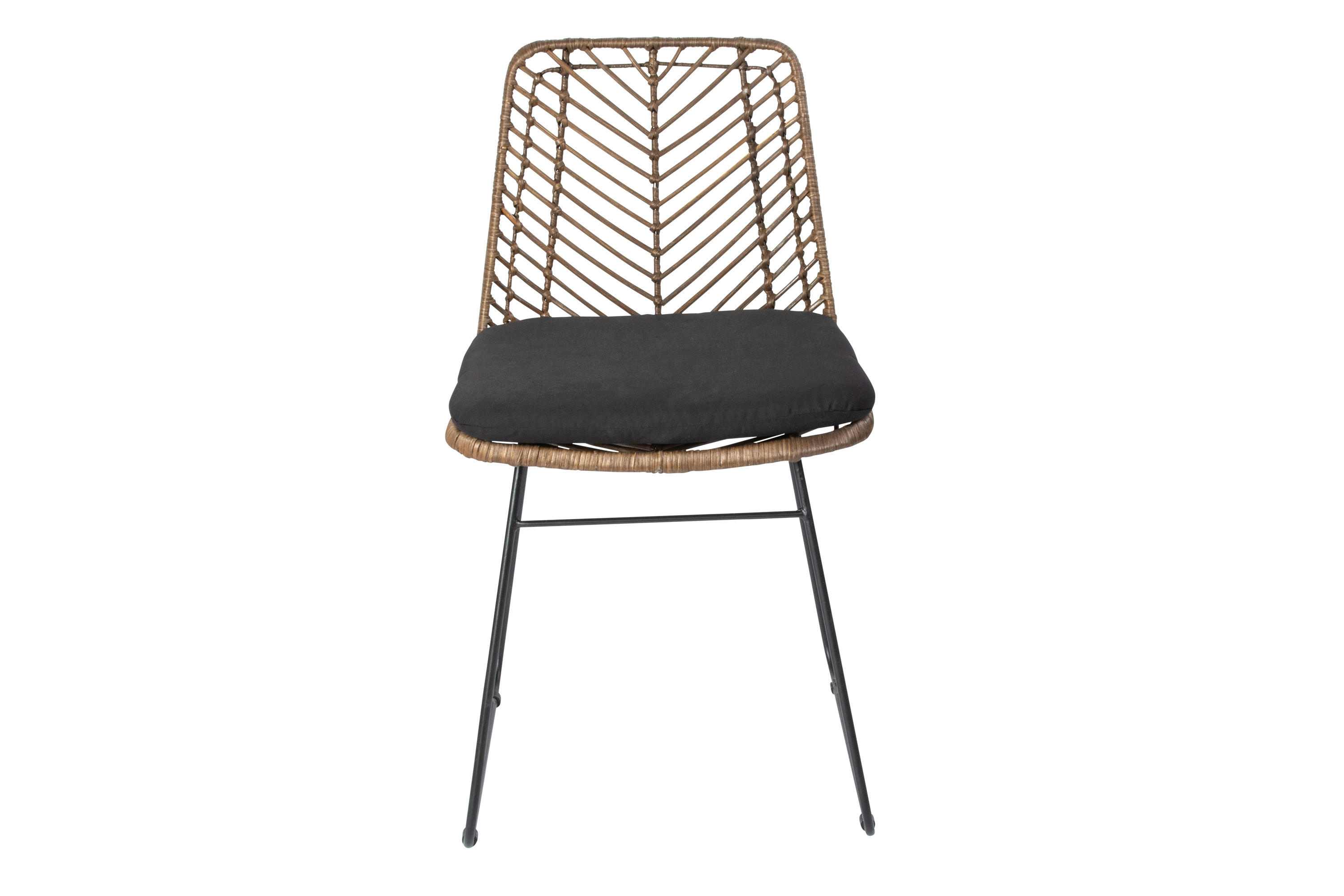 ESSZIMMERSTUHL KAIRO - Nussbaumfarben/Schwarz, Naturmaterialien/Metall (45/80/40cm) - SAM