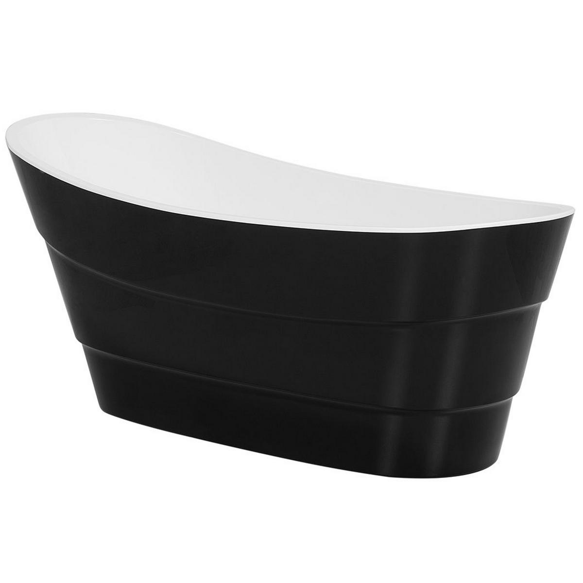 BADEWANNE FREISTEHEND 73x170x74 cm schwarz Buenavista - Schwarz, Kunststoff (73/74/170cm) - Beliani
