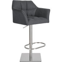 BARHOCKER Filz Grau - Edelstahlfarben/Grau, Textil/Metall (64/88/45cm) - CLP