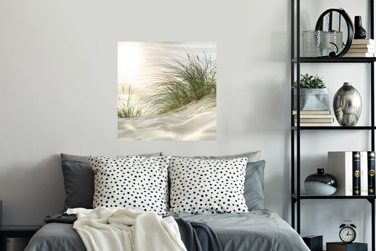 WANDTATTOO Dünen - Strand - Schlewswig-Holstein - Wattenmeer 50x50 cm - Creme, Kunststoff (50/50/0.1cm) - MuchoWow