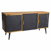 SIDEBOARD aus Metall und Holz, 3 Türen, 118x38x58 cm - Multicolor, Naturmaterialien (118/59/38cm) - Wanderlust