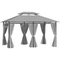 GARTENPAVILLON Stahl Polyester Grau - Dunkelgrau, Kunststoff/Metall (400/265/300cm) - Outsunny