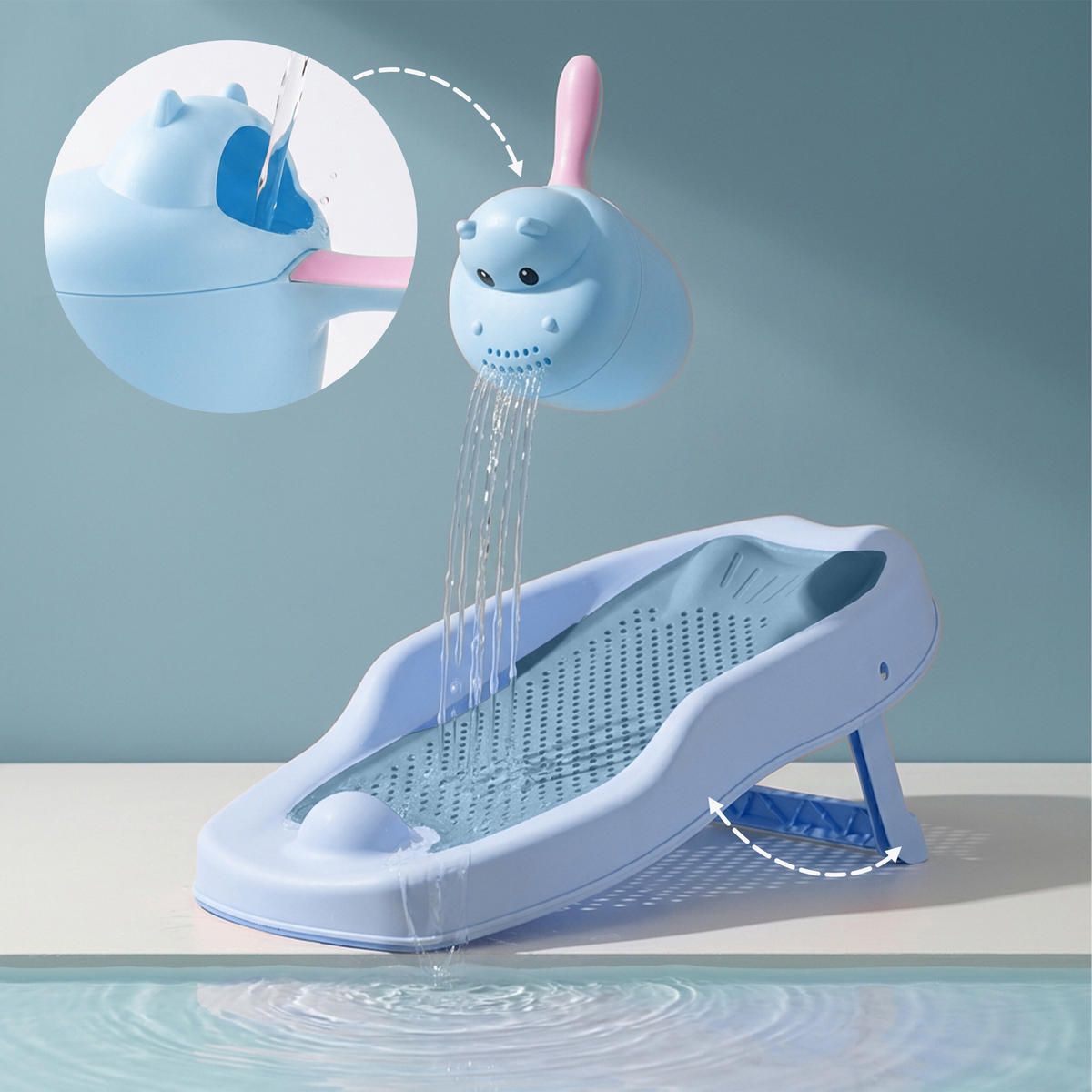 BADLIGG Blå 2-delars-set - Multicolor, Plast (51.5/30cm) - Relaxdays
