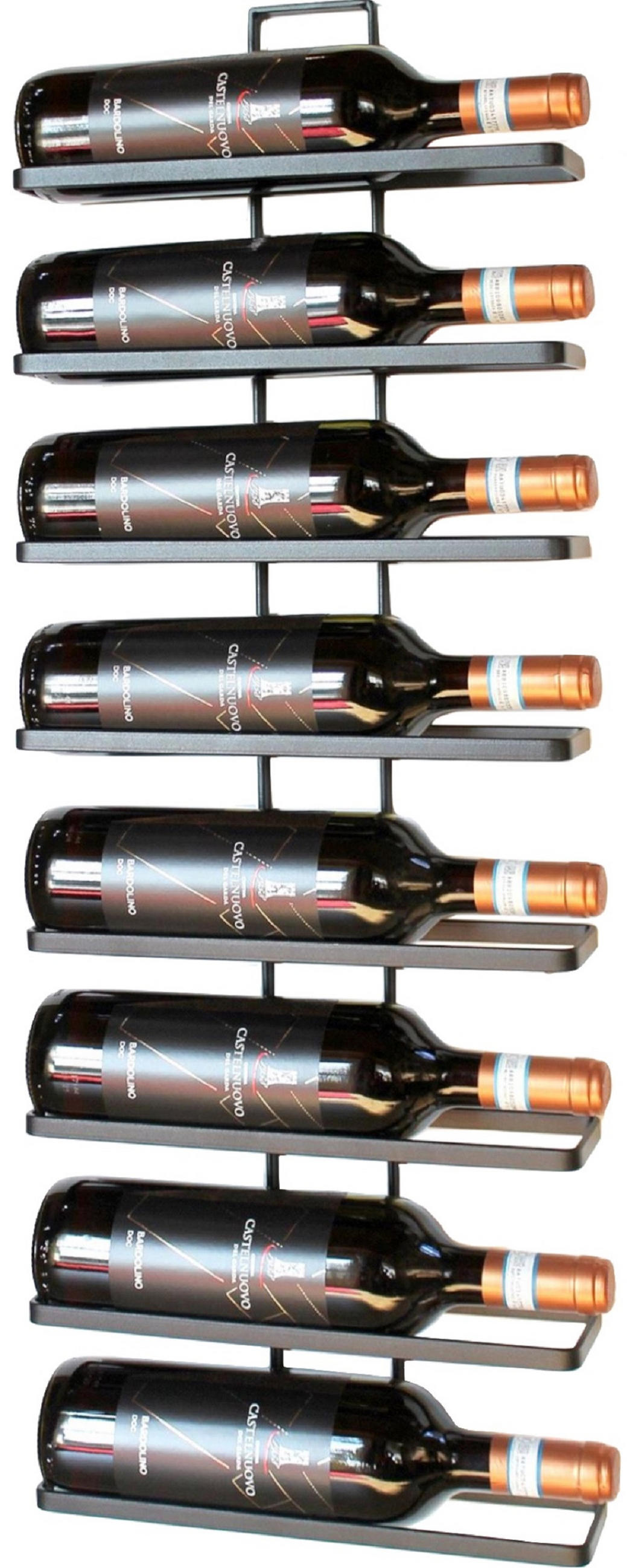 WEINREGAL 2er Set aus Metall in Schwarz Wandmontage 4-Wine - Schwarz, Metall (28.5/41/8cm) - DanDiBo