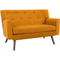 SOFA Arne Cord 2-Sitzer 120x74x81cm Cord Orange Couch - Orange, Kunststoff (120/81/74cm) - DELUKE