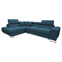ECKSOFA Cotere Cord, Seite: Links - Blau, Holz/Textil (270/202cm) - MIRJAN24