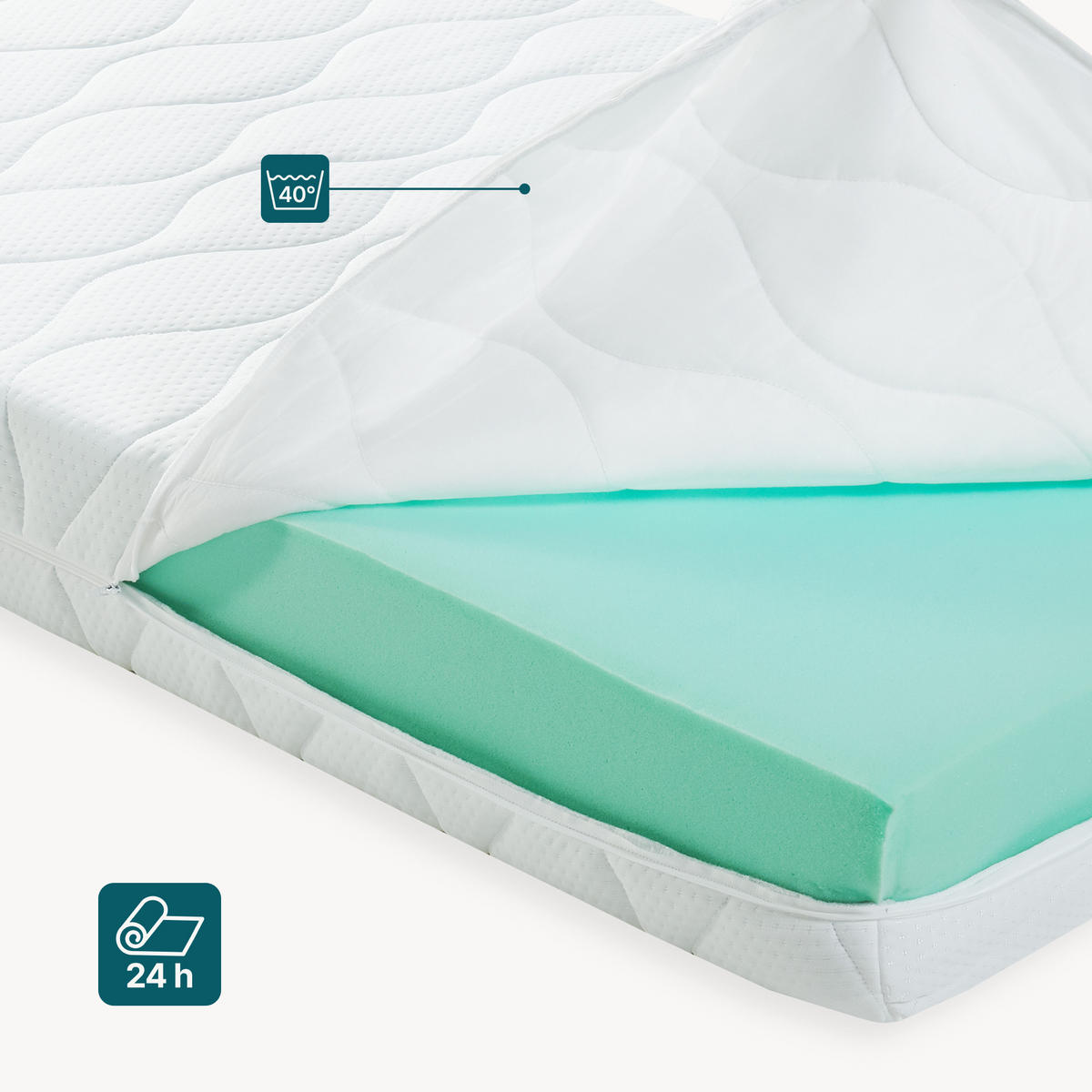 KALTSCHAUMMATRATZE - Weiß, Textil (140/200cm) - [neu.haus]