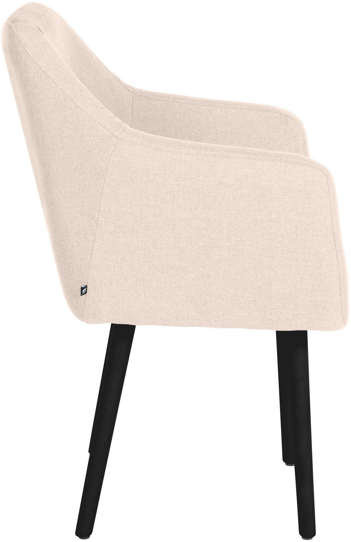 ARMLEHNENSTUHL Stoff beige - Beige/Schwarz, Holz/Textil (61/88/57.5cm) - CLP