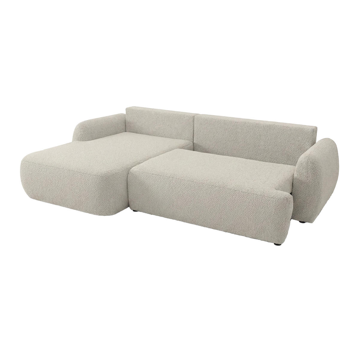 ECKSOFA MUNDUK II mit Schlaffunktion, Beige - Beige, Textil (260/184cm) - Fedve