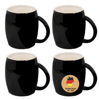 KAFFEETASSE TEETASSE (4er-Set) - Schwarz, Keramik (9/10.5/12.5cm) - Intirilife