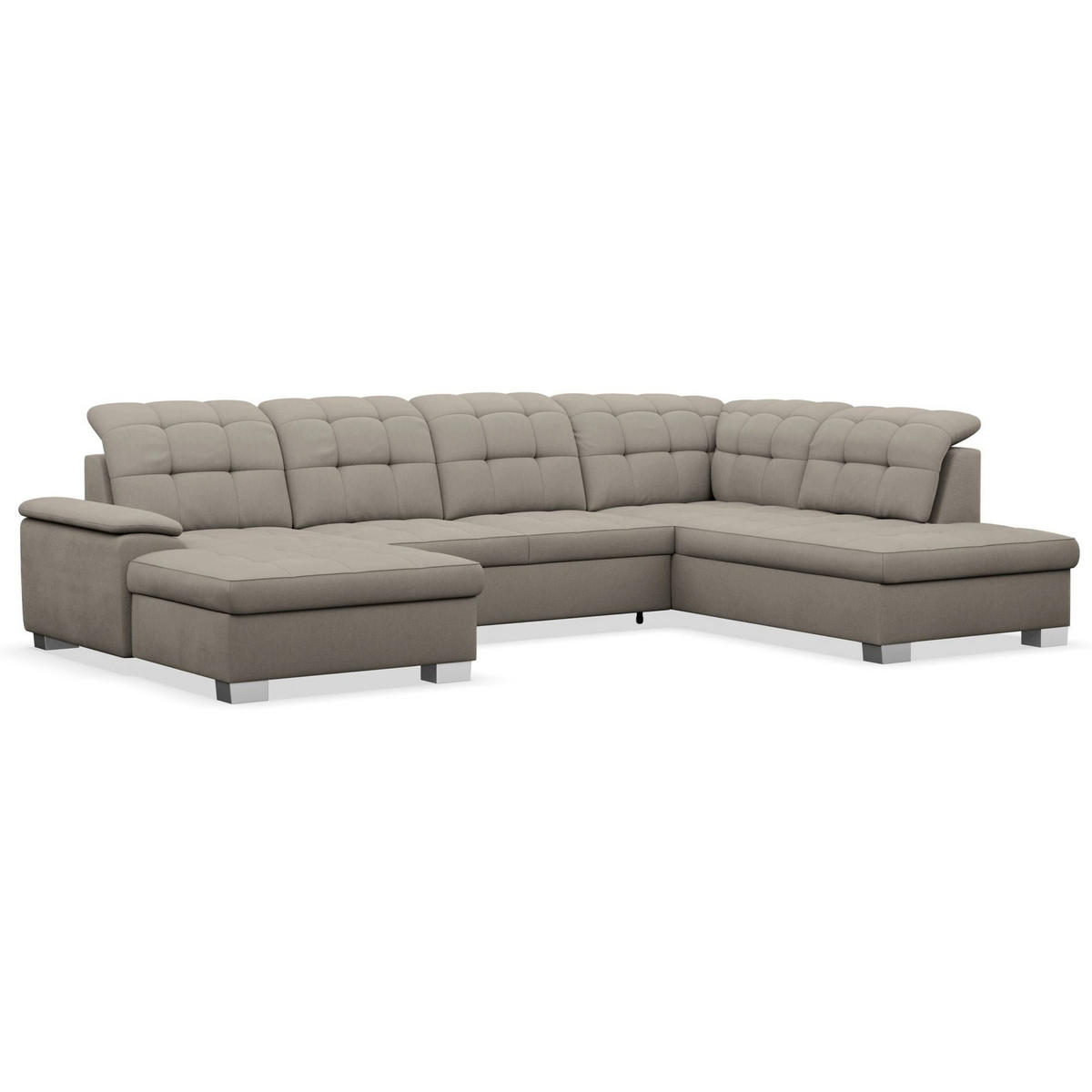 WOHNLANDSCHAFT Jamaal Taupe linksseitig - Taupe/Schwarz, Textil (330/106/212cm) - Selsey