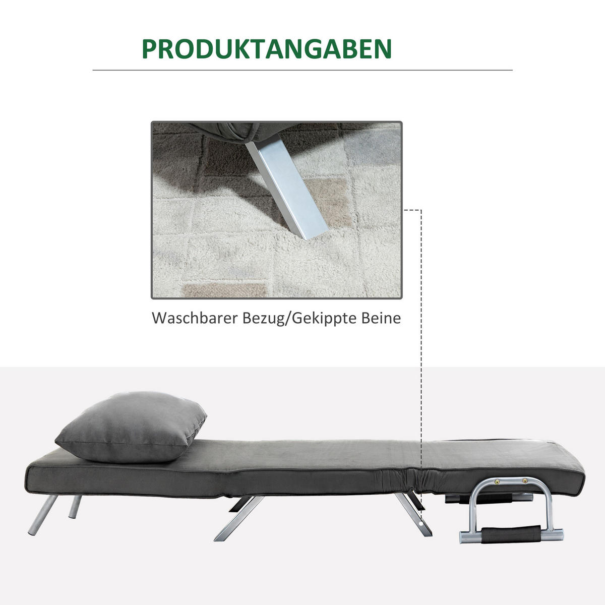 SCHLAFSESSEL, Polyester, Eisen, Schwarz - Schwarz, Kunststoff (77/80/65cm) - HOMCOM