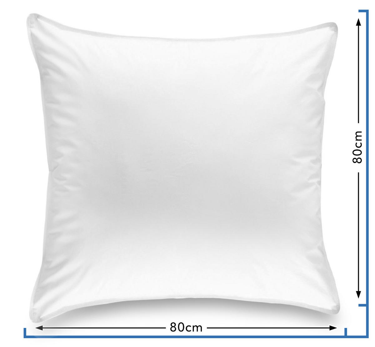 KOPFKISSEN 90% Federn & 10% Daune 80/80 cm - Weiß, Textil (80/80cm) - wometo