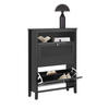 SCHUHSCHRANK Schwarz - Schwarz, Holzwerkstoff (80/108/25cm) - SoBuy