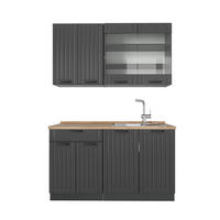 JEDNOTKOVÁ KUCHYNĚ Fame-Line Tmavě šedá - tmavě šedá, kompozitní dřevo (140/81.6/60cm) - Vicco