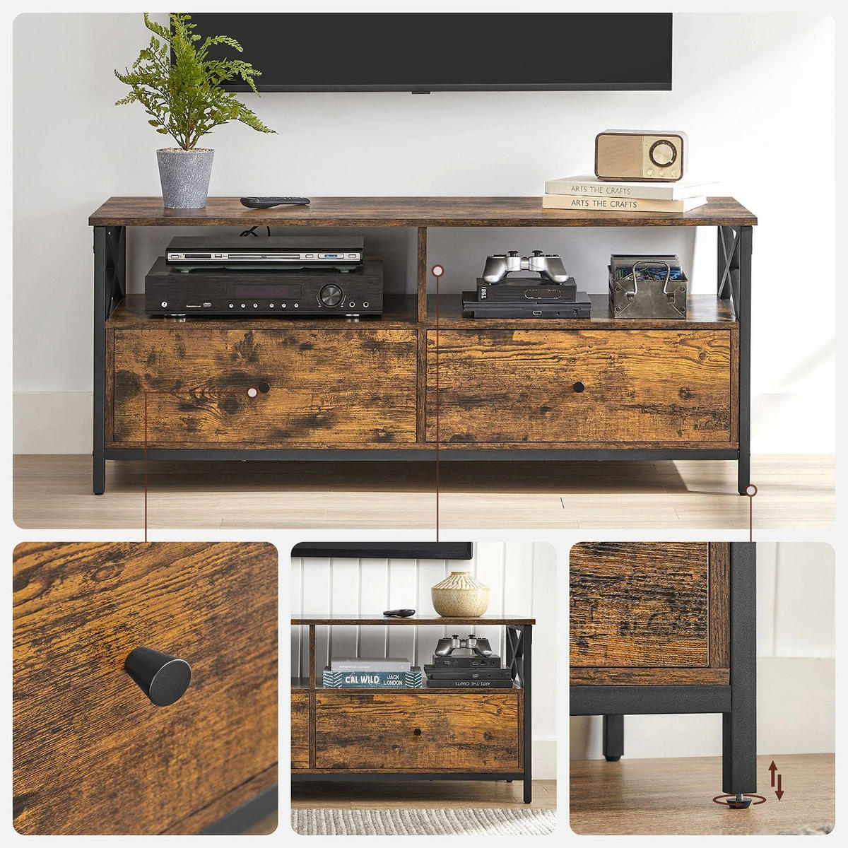 FERNSEHTISCH BANJUL - Braun, Holzwerkstoff (40/50/120cm) - Hansiro