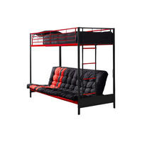 HOCHBETT - 1 Person - metall - schwarz, rot Modulo - Rot/Schwarz, Metall - Vente-Unique