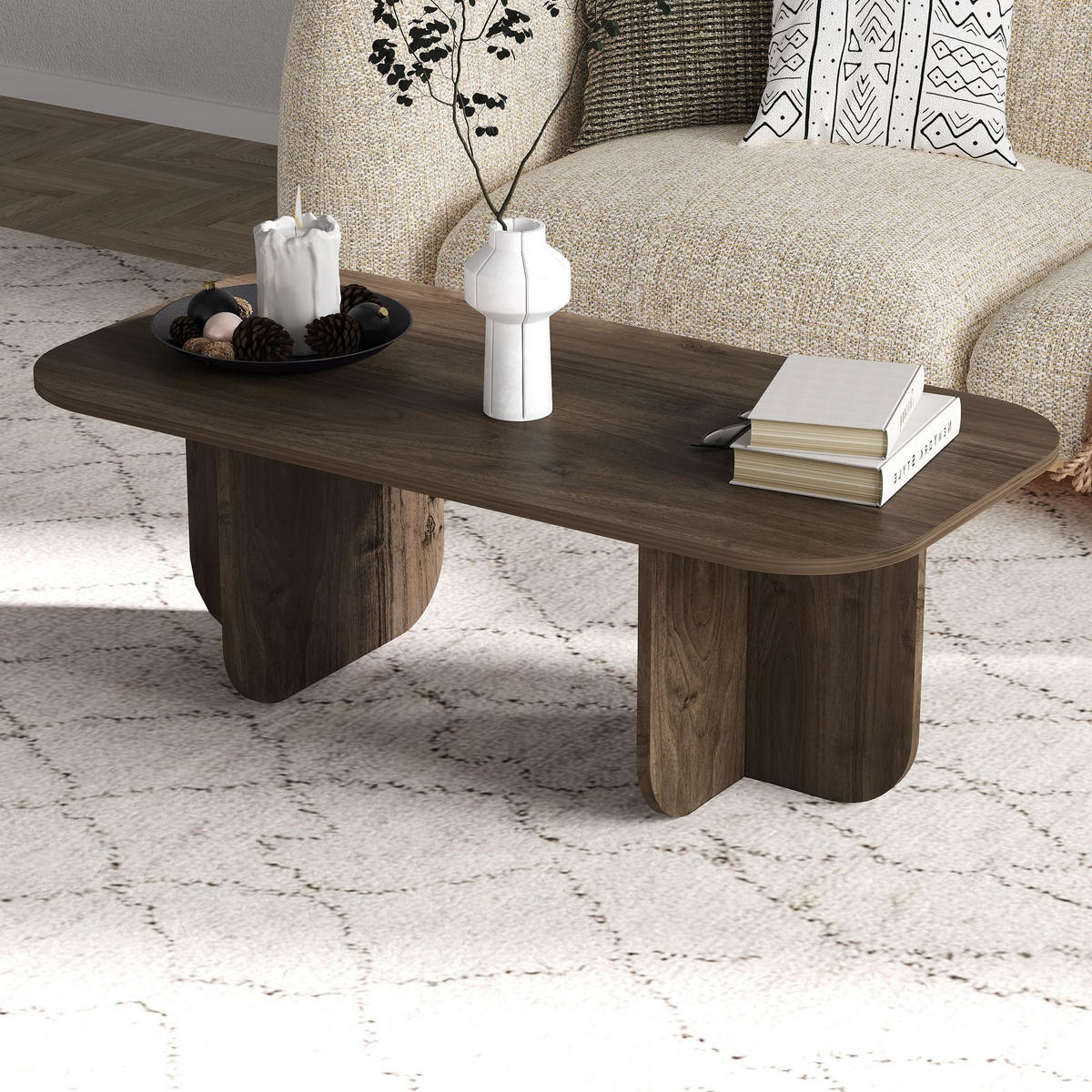 COUCHTISCH Becaj Nussbaum - Nussbaumfarben, Holzwerkstoff (60/120/41cm) - Habitat Garten
