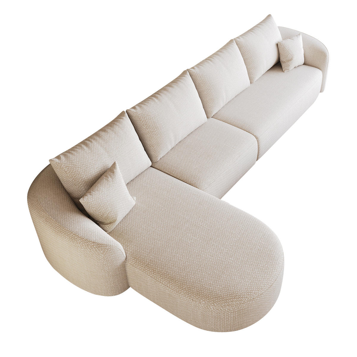 L-FÖRMIGES ECKSOFA Weiß 336/168/85 cm 5-Sitzer Modular Ohne Montage - Weiß, Textil (336/168cm) - PANGIVO
