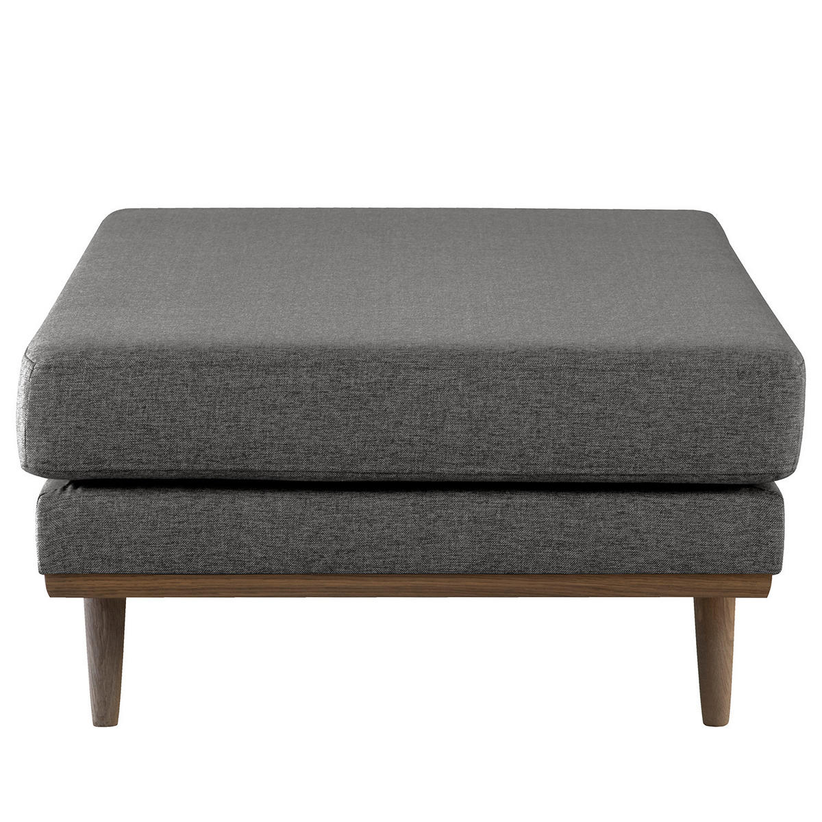 POLSTERHOCKER - Eichefarben/Dunkelgrau, Eichenholz/Textil (85/43/60cm) - home24