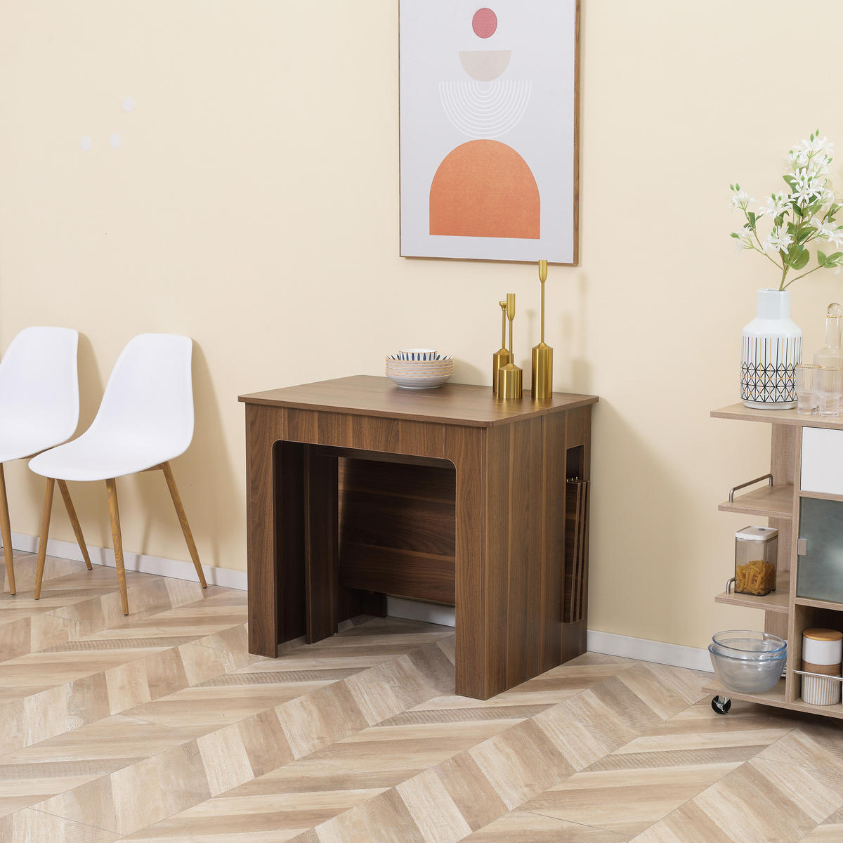 ESSTISCH Klapptisch ausziehbarer Küchentisch Esszimmertisch Holztisch Braun - Braun, Holzwerkstoff (180/85/75cm) - HOMCOM
