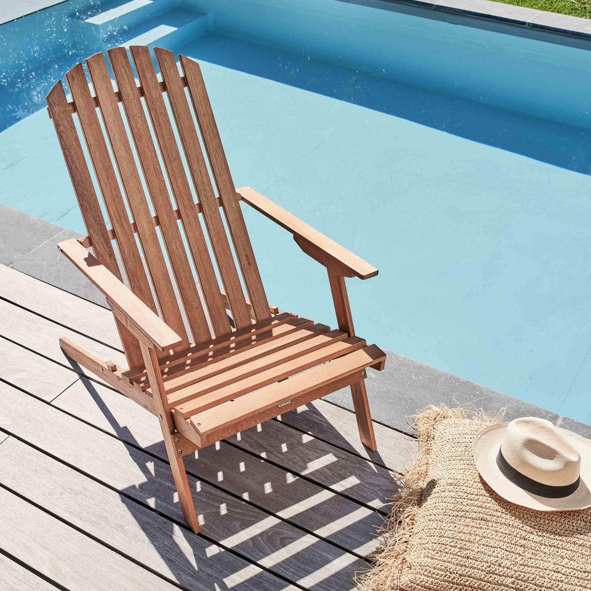 RELAXSESSEL, Braun - Eichefarben, Holz (84/95/59cm) - Oviala