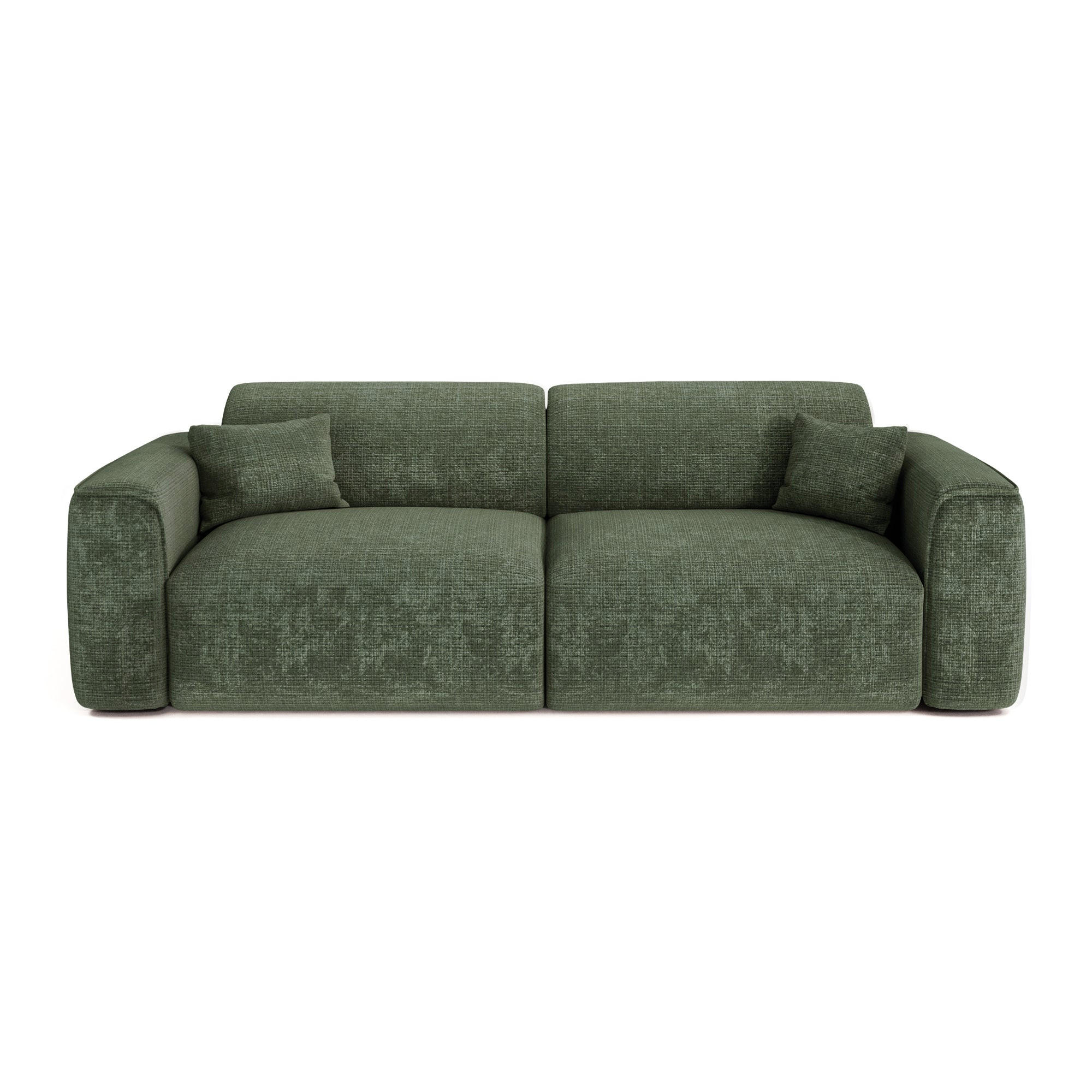 SCHLAFSOFA GERADE Geprägter Samt Smaragdgrün 240cm - Smaragdgrün, Textil (240/73/97cm) - Sia Home