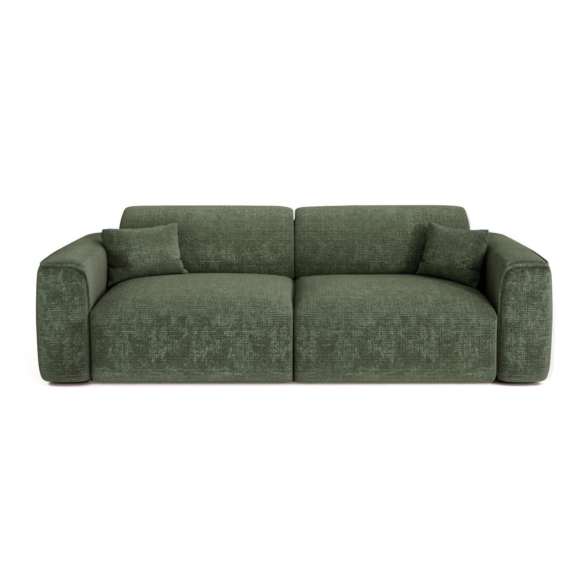 SCHLAFSOFA GERADE Geprägter Samt Smaragdgrün 240cm - Smaragdgrün, Textil (240/73/97cm) - Sia Home