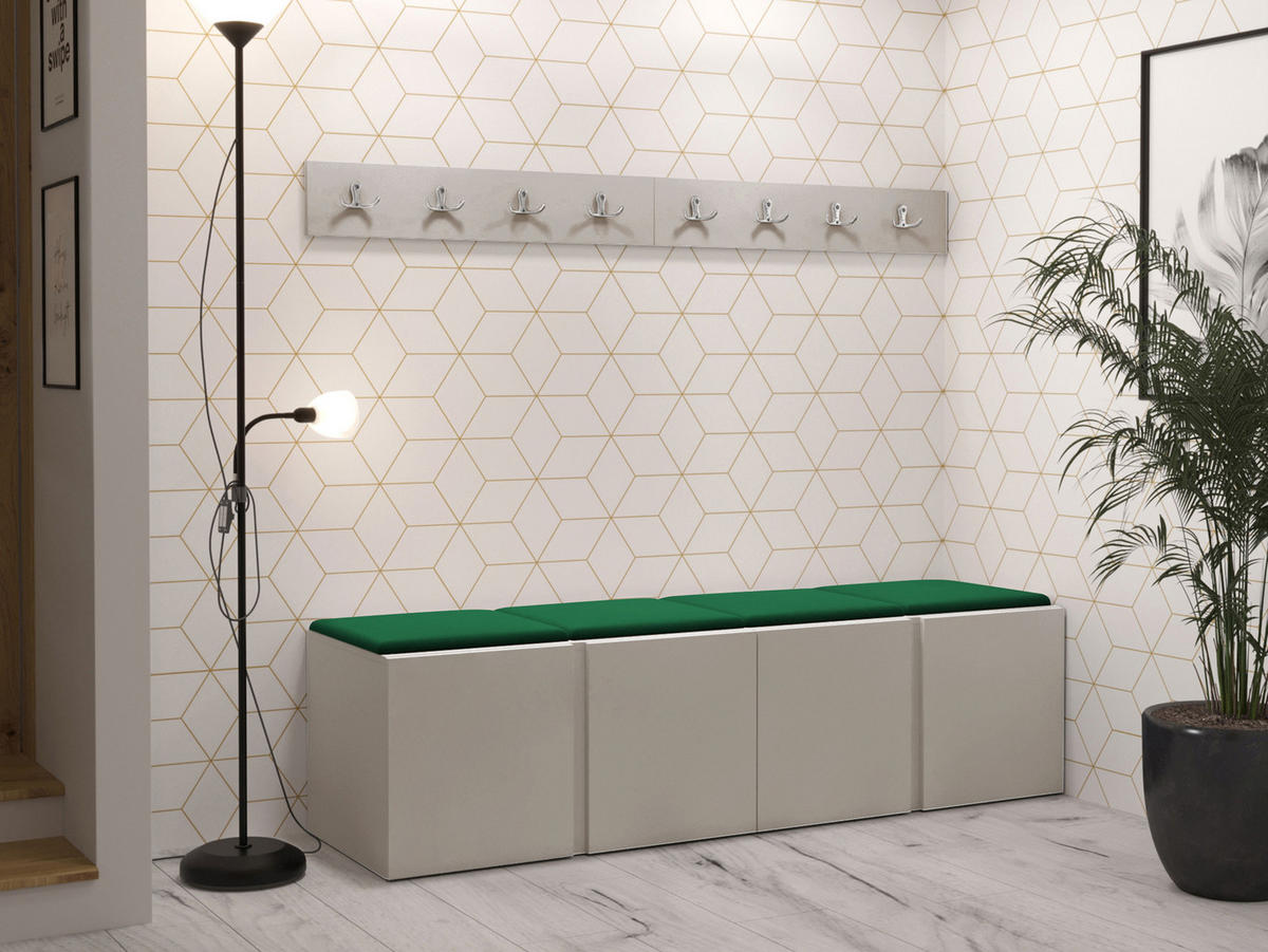 GARDEROBEN-SET Orion VII - Kaschmir/Grün, Holzwerkstoff/Kunststoff (168/42/46cm) - MIRJAN24