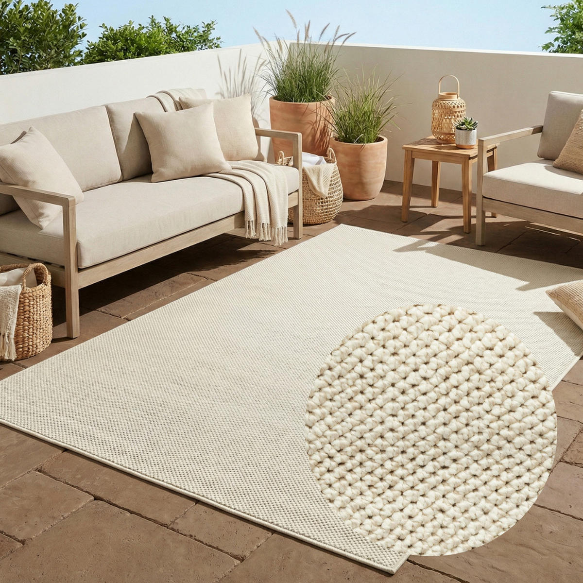 TEPPICH CALMA creme modern 80/150 cm - Creme, Textil (80/150cm) - Tapiso