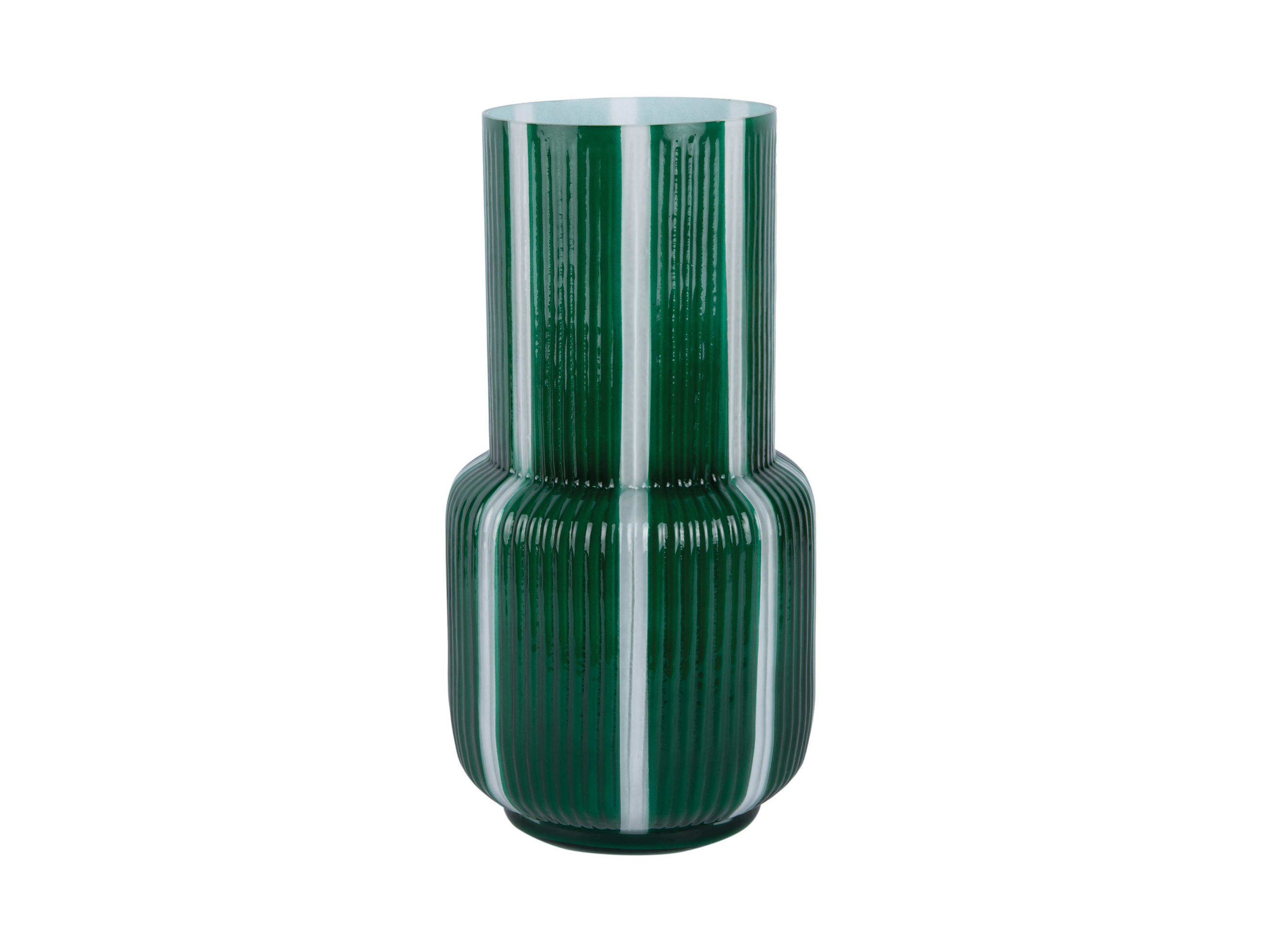VASE Rayado Retro High - Grün - 32,5 cm - Grün, Glas (32cm) - Present Time