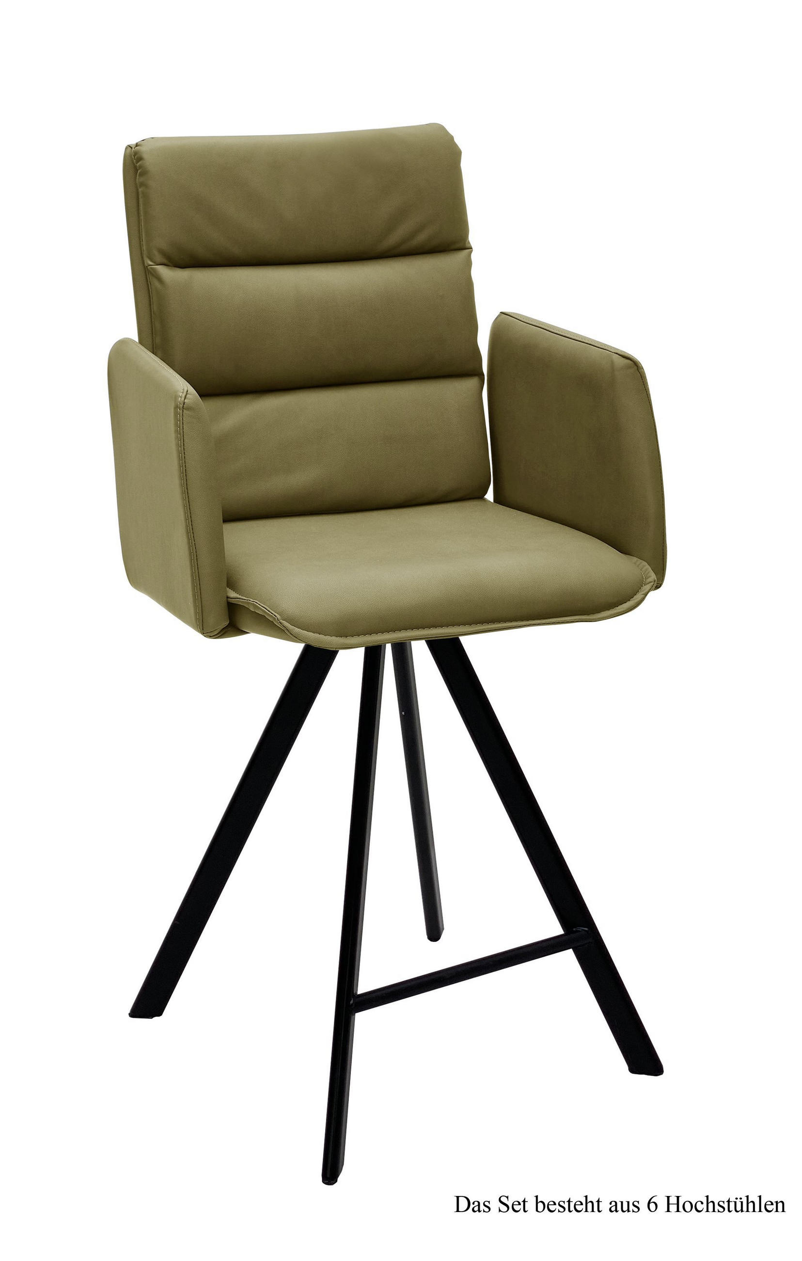 THEKENSTUHL drehbar (6er-Set) Diahann 52x109x60 Schwarz/Olivgrün - Schwarz/Olivgrün, Kunststoff (60/109/52cm) - 58aufmkessel