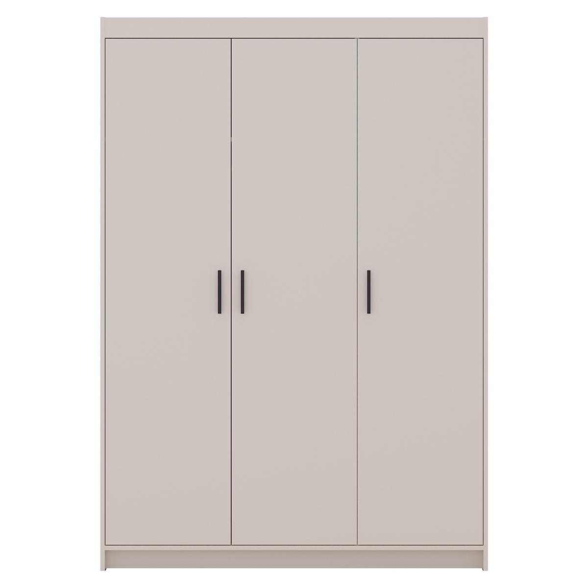 DREHTÜRENSCHRANK Elena mit 3 Türen, ohne Spiegel, Sandbeige - Sandfarben, Holzwerkstoff (130/190/53cm) - Beautysofa