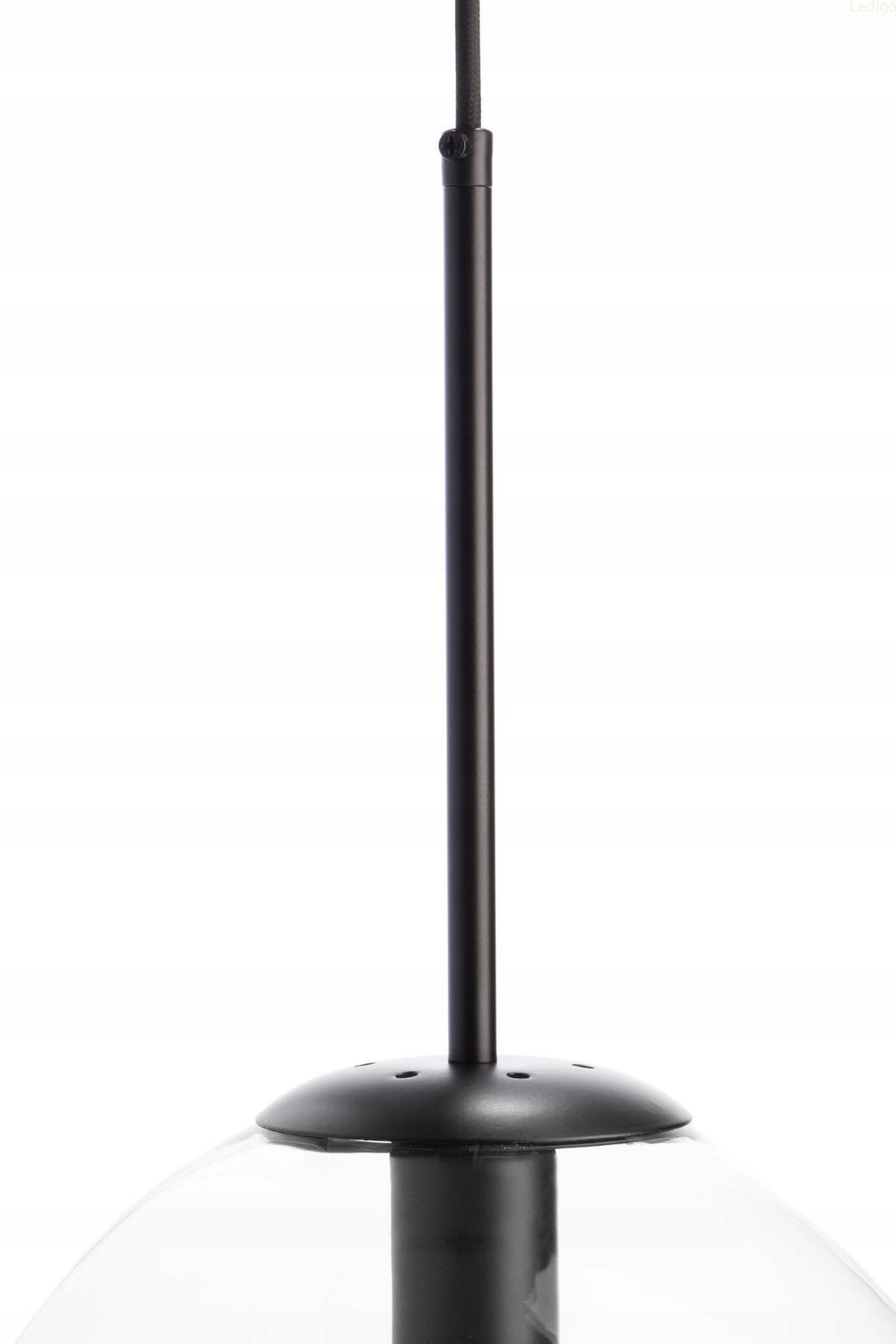 PENDELLEUCHTE Rome Lava - Transparent/Schwarz, Glas/Metall (25/25/118cm) - kiki design