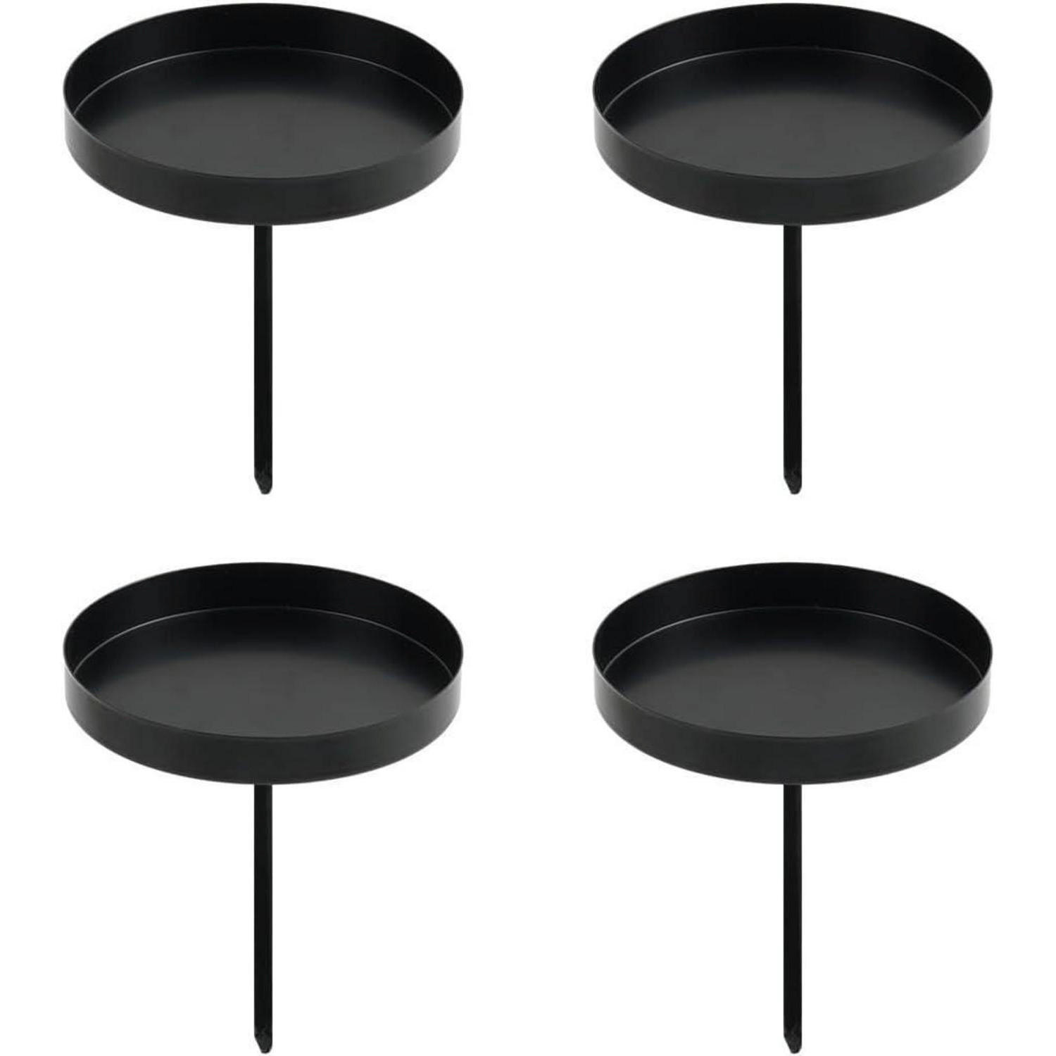 KERZENHALTER 4er Set 6 cm Schwarz - Schwarz, Metall (6/8.3/6cm)