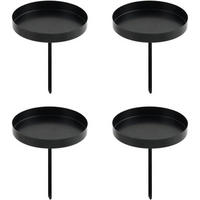 KERZENHALTER 4er Set 6 cm Schwarz - Schwarz, Metall (6/8.3/6cm)