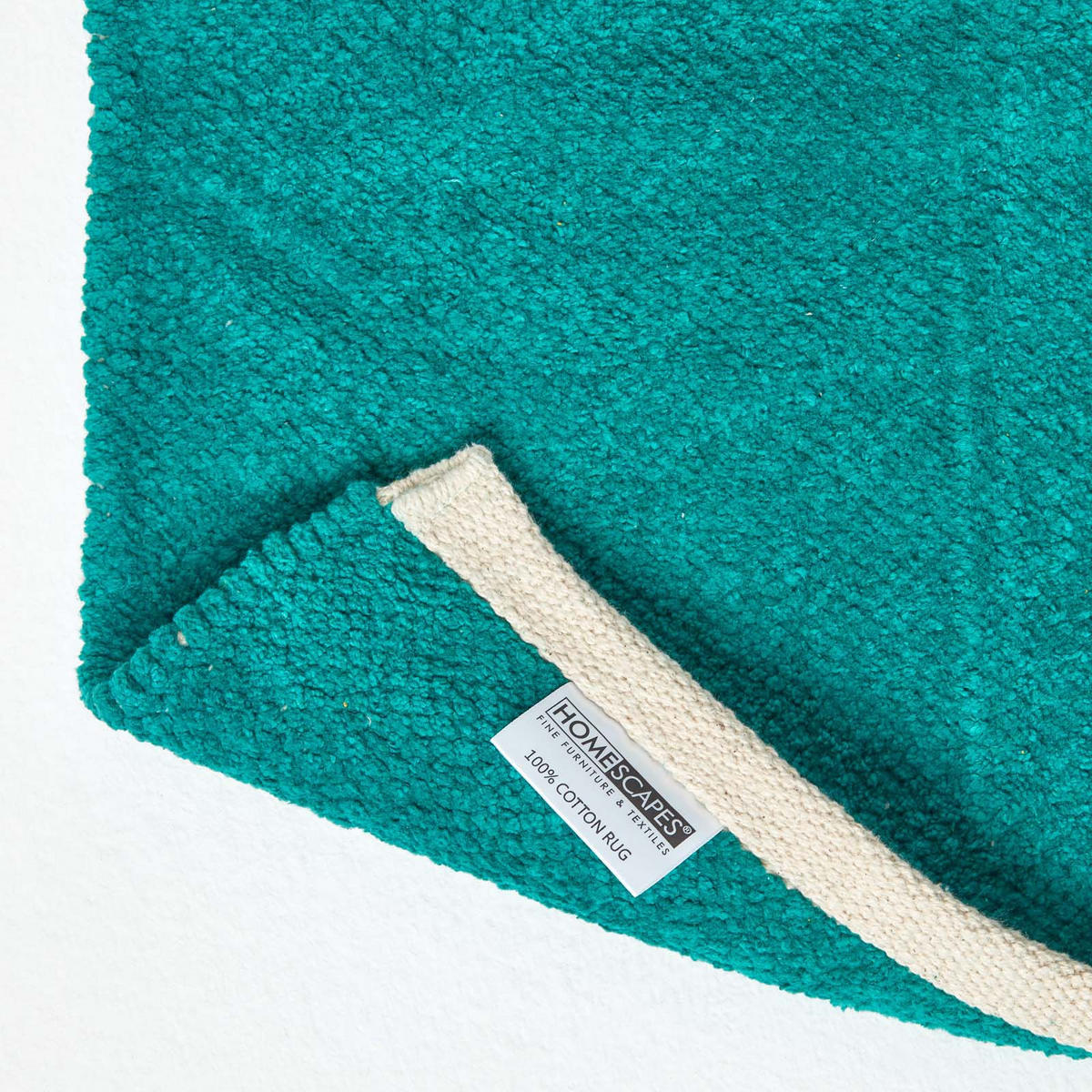 HANDWEBTEPPICH-LÄUFER Chenille 66/200 cm - Petrol, Textil (66/200cm) - Homescapes