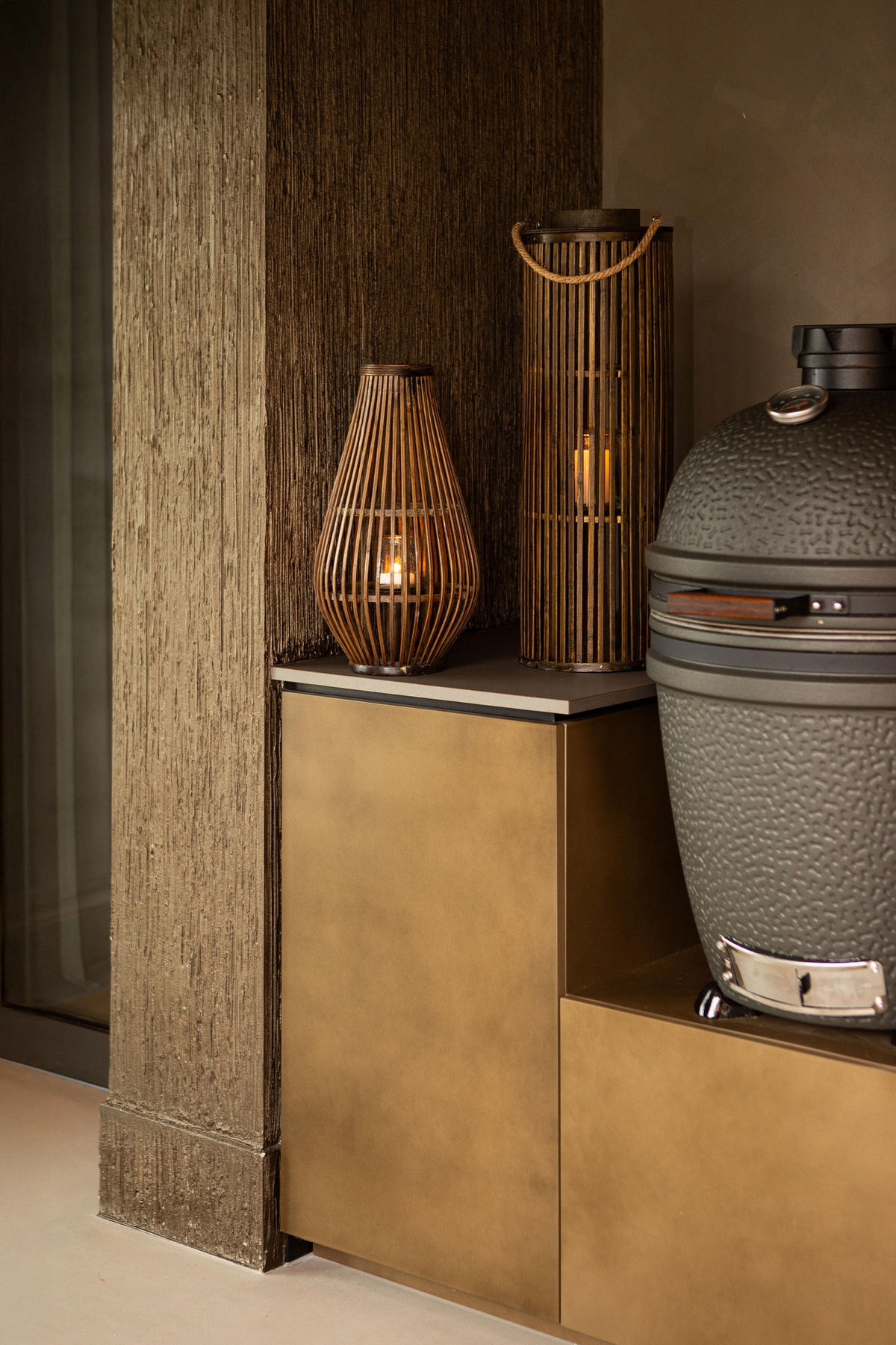 LATERNE Lysia Braun 25/25/48cm - Braun, Naturmaterialien (25/48/25cm) - PTMD Collection