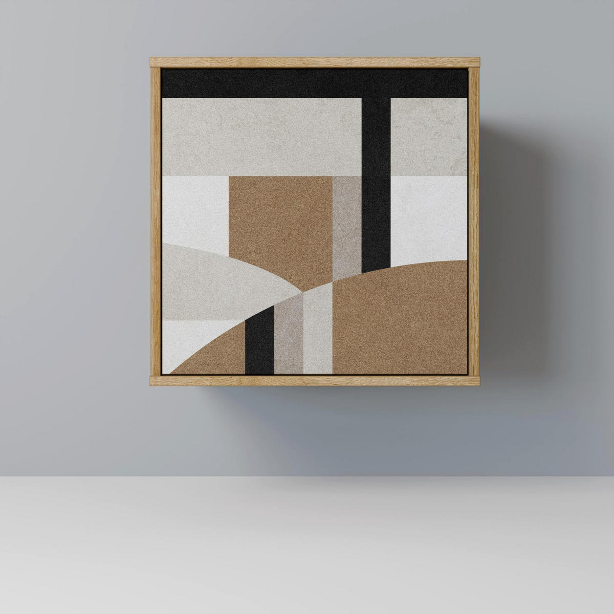 SIDEBOARD DELICATE MEMENTO, Eichefarben, 57,5x42x57,5 cm, Ohne Füße - Eichefarben/Multicolor, Holzwerkstoff (57.5/57.5/42cm) - SpaceRebels