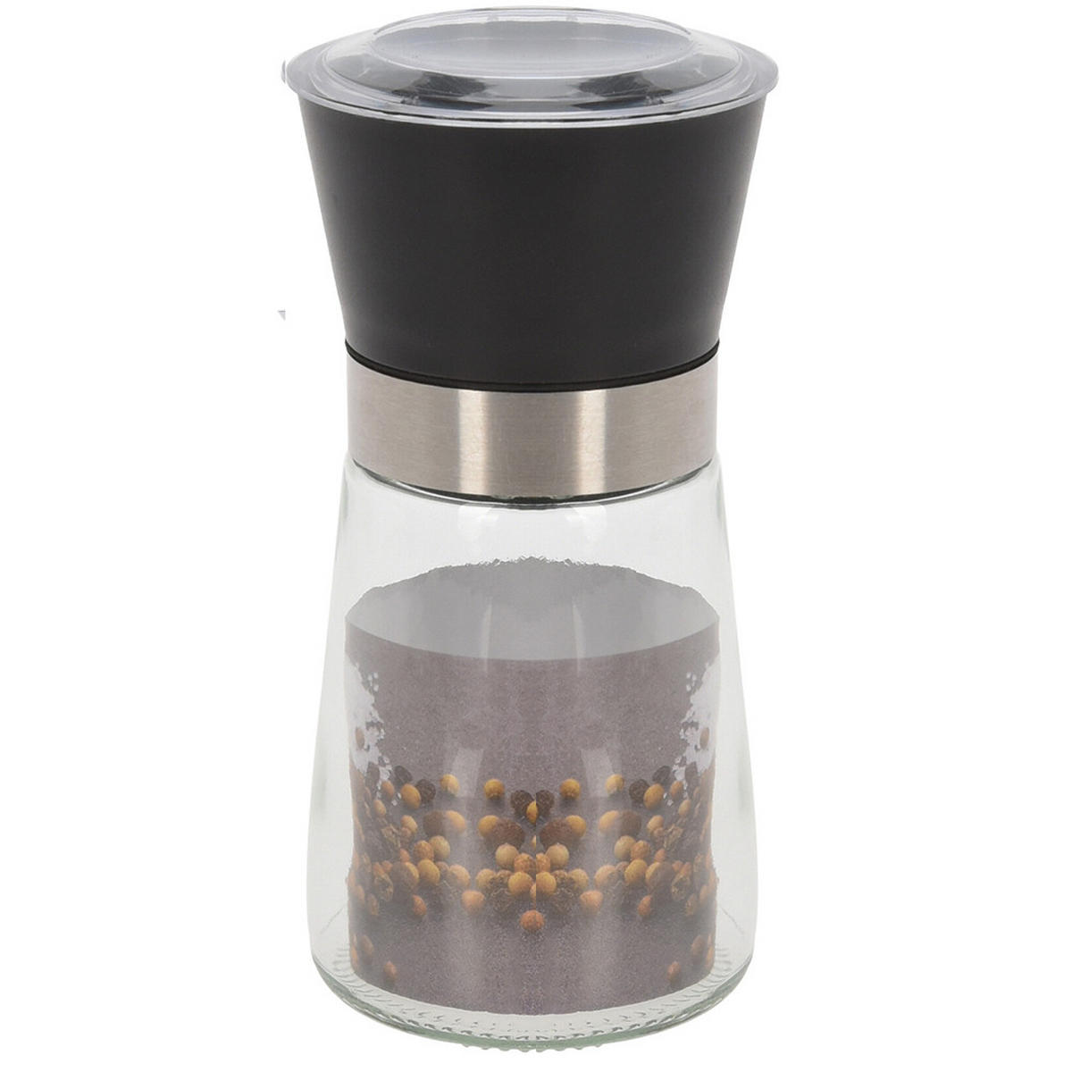 GLAS-PFEFFERMÜHLE Basic Schwarz 6.5/6.5/12.5 cm Glas - Schwarz, Glas (6.5/12.5/6.5cm) - Mondex