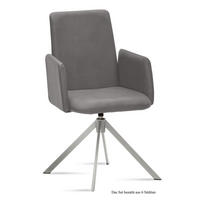 ARMLEHNSTUHL drehbar (6er-Set) Dreama 52x92x60 Edelstahl/Grau - Edelstahlfarben/Grau, Kunststoff (60/92/52cm) - 58aufmkessel