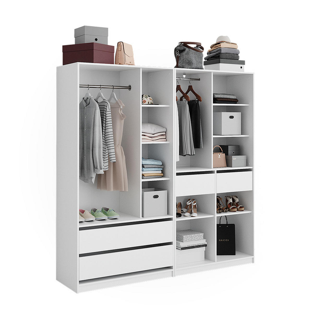 ŠATNÍ SKŘÍŇ Elmo Bílá - bílá, kompozitní dřevo (200/200/50cm) - Vicco