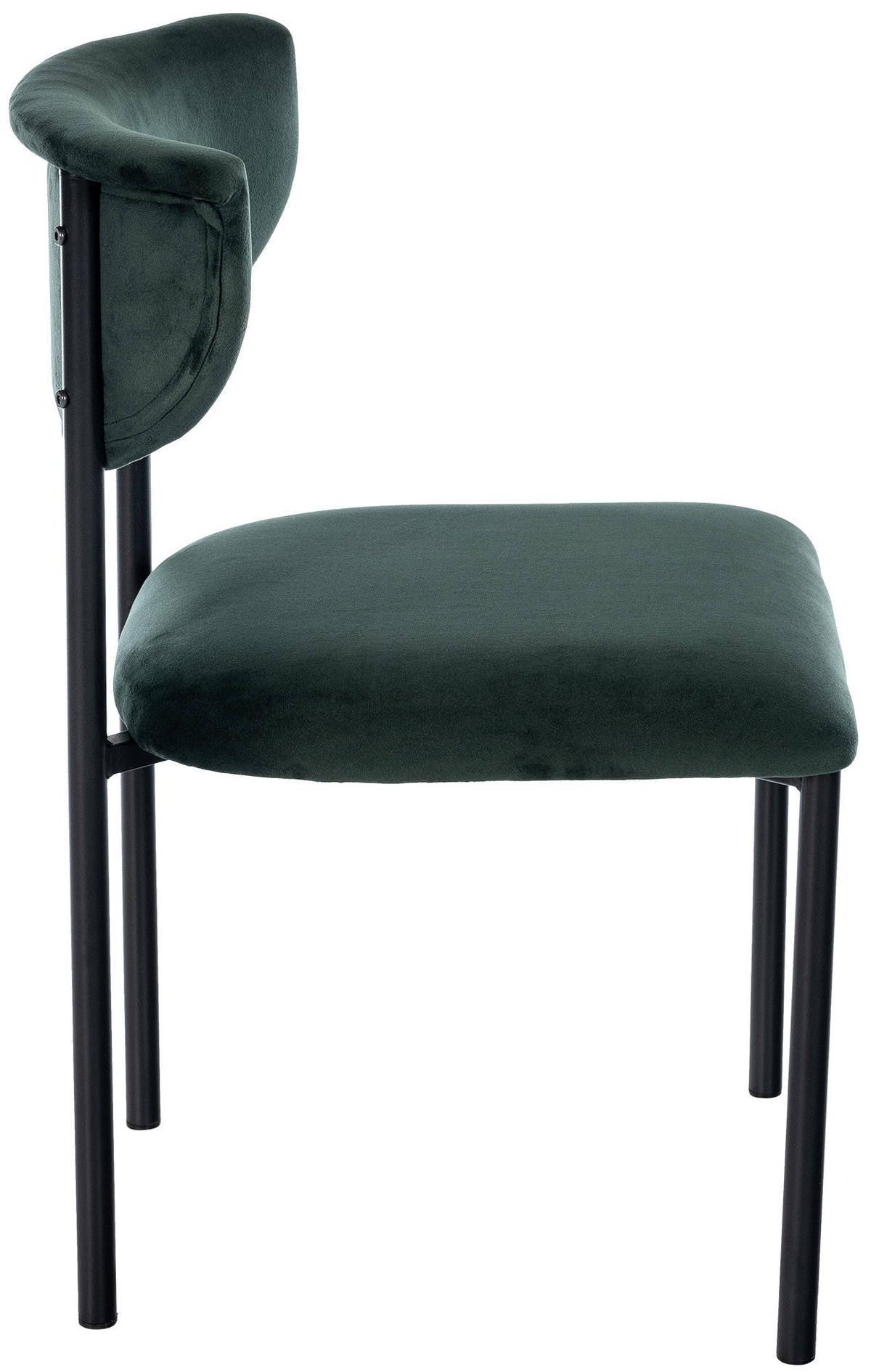 STUHL Samt Dunkelgrün - Dunkelgrün, Textil/Metall (52/78/53cm) - CLP