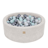 BÄLLEBAD für Kinder, Boucle, Ecru - Ecru/Koralle, Textil (90/30/90cm) - MeowBaby