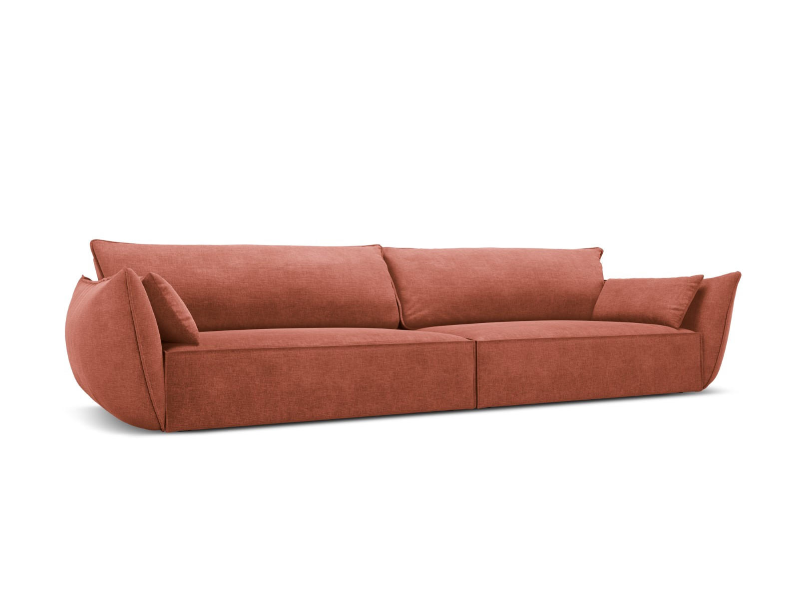 SOFA Kaelle aus Chenille-Stoff terrakotta 4 Sitzplätze - Terracotta, Textil (110/85/248cm) - Micadoni