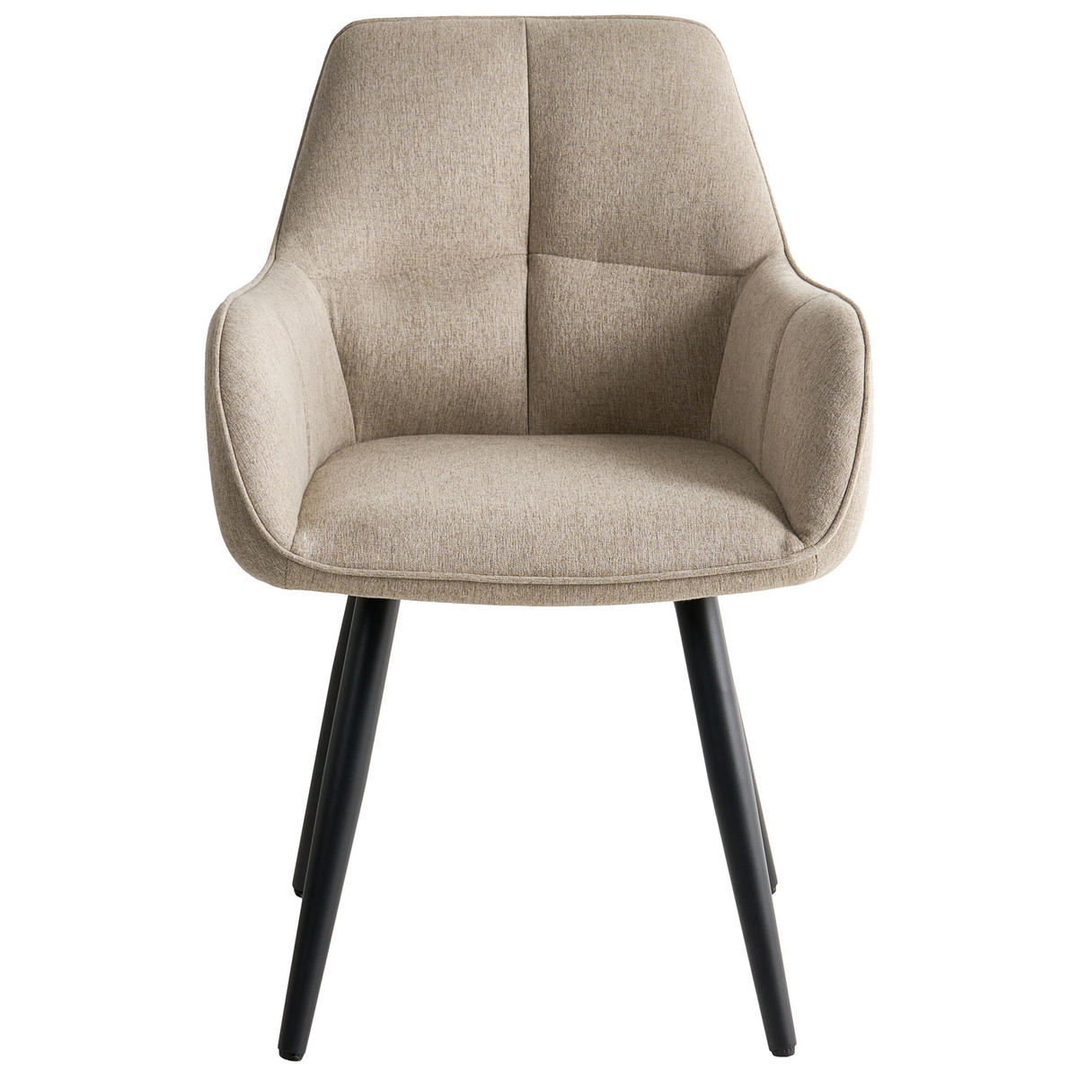 ESSZIMMERSTUHL 2er Set Kunstleinen Beige Tirano - Beige, Textil/Metall (56/83/64cm) - Beliani